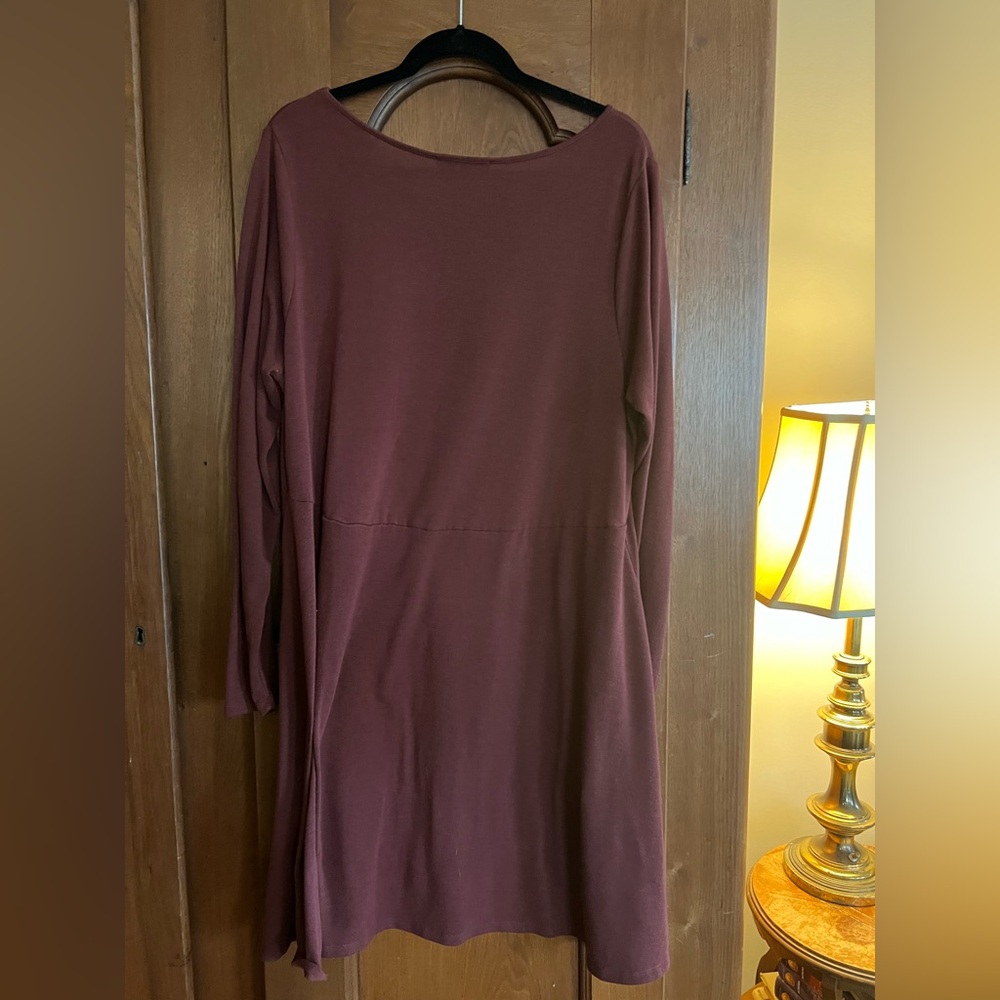 Lisa Rinna Collection Burgundy Long Sleeve Tunic